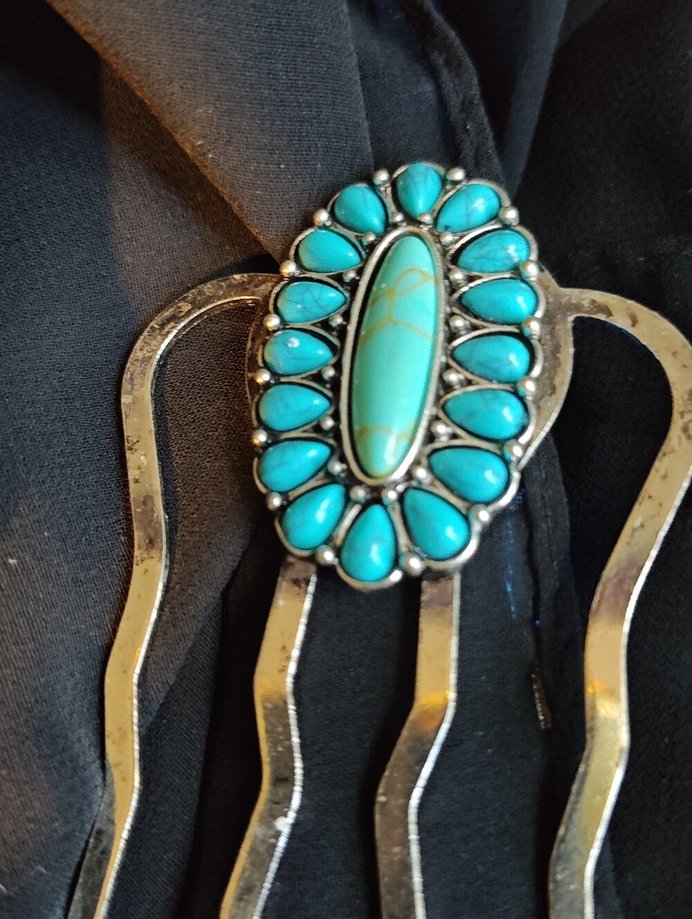 Turquoise Stone Hair Slides  - Women Accessories